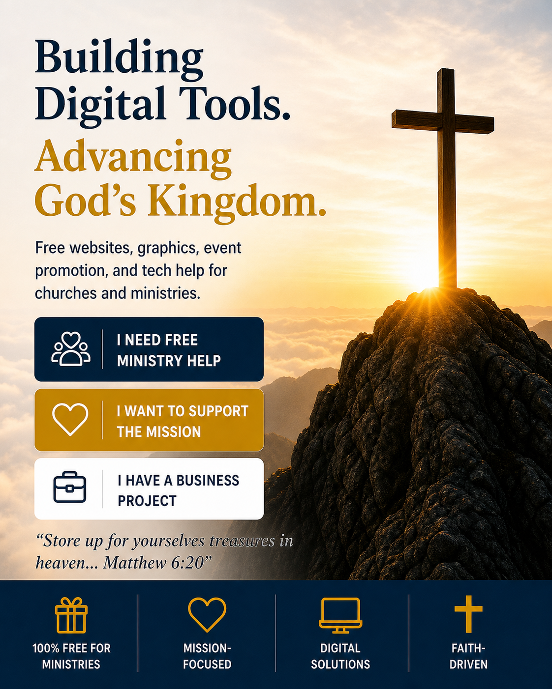 Intangible Treasures equips churches and Christian ministries with free digital help, mission support, and business-funded ministry services.